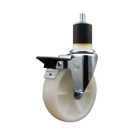 Service Caster 5'' Nylon Swivel 1-7/8'' Expanding Stem Caster with Brake SCC-EX20S514-NYS-PLB-178
